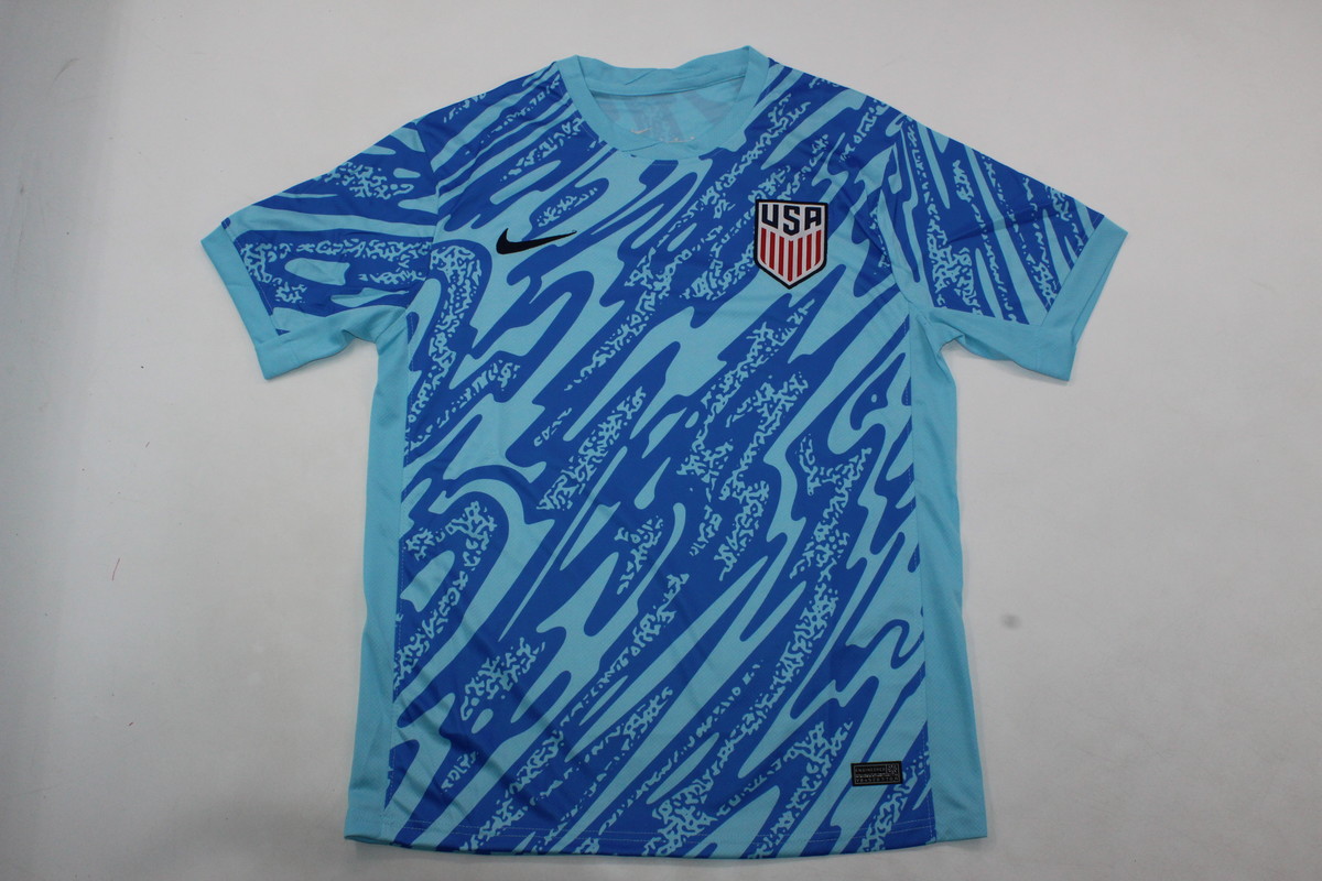 AAA Quality USA 2024 GK Blue Soccer Jersey